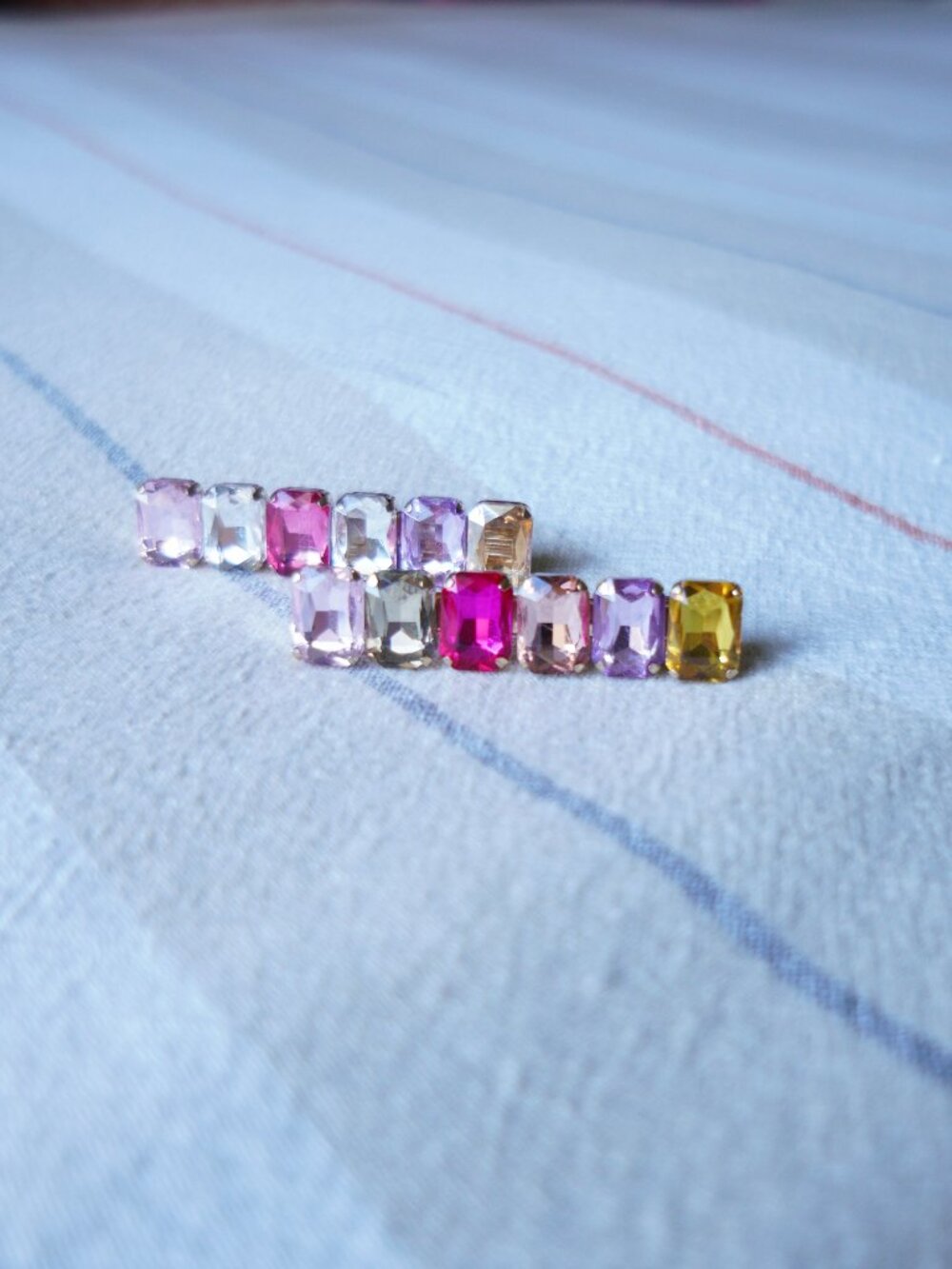 pastel rhinestone hair clips